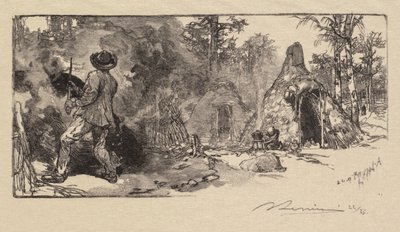 غابة فونتينبلو: Coalmen La Forêt de Fontainebleau: Les Charbonniers ، 1890. بواسطة أوغست لويس ليبيري