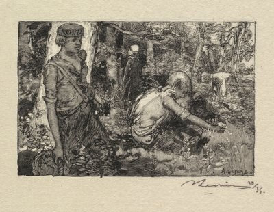 غابة Fontainebleau: Gatherine Lily-of-the-Valley La Forêt de Fontainebleau ... ، 1890. بواسطة أوغست لويس ليبيري