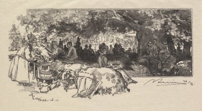 غابة Fontainebleau: Mother Pichards Canteen La Forêt de Fontainebleau ... ، 1890. بواسطة أوغست لويس ليبيري