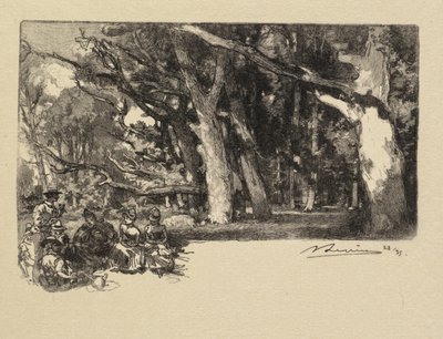 غابة Fontainebleau: ظهر تحت الأشجار La Forêt de Fontainebleau: Midi sous bois ، 1890. بواسطة أوغست لويس ليبيري