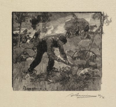 غابة فونتينبلو: سحب هيذر بواسطة A. Desmoulins ، نُشرت في Revue Illustrée