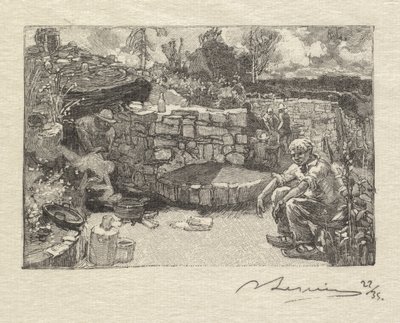 غابة فونتينبلو: Quarrymans Lodge La Forêt de Fontainebleau: A الناقل loge، 1890. بواسطة أوغست لويس ليبيري