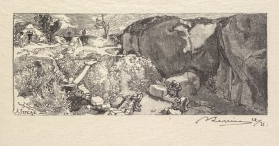 غابة فونتينبلو: Sandstone Quarry بواسطة أوغست لويس ليبيري