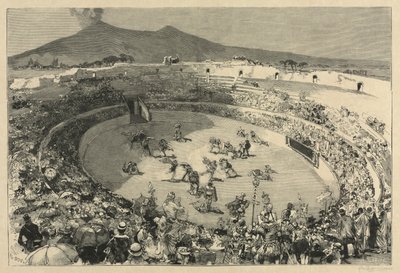 إيطاليا. مهرجان بومبي ، سيرك المصارعون ، 1884. بواسطة أوغست لويس ليبيري