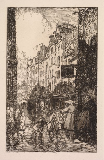 La Biévre، Les Gobelins، Saint-Séverin: منطقة Saint-Séverin: La Rue des Prêtres Saint-Séverin ، بواسطة أوغست لويس ليبيري