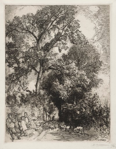 عودة القطيع ، Crèvecoeur ، 1913. بواسطة أوغست لويس ليبيري