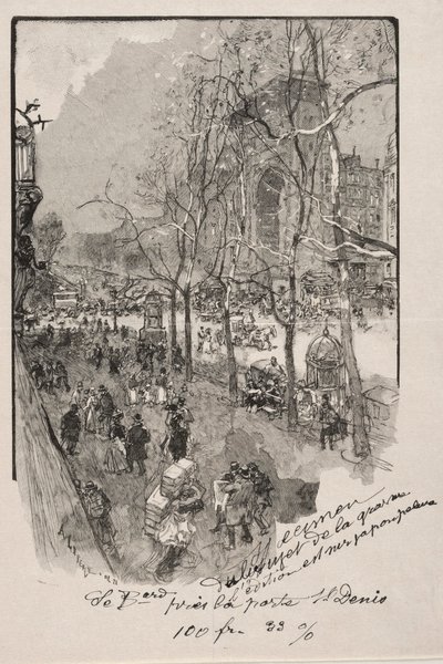 Les Boulevards ، بالقرب من Porte St. Denis. بواسطة أوغست لويس ليبيري