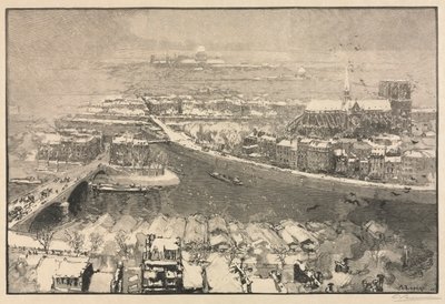 باريس تحت الثلج بواسطة Auguste Louis Lepère