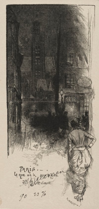 Rue de la Montagne، St. Geneviève. بواسطة أوغست لويس ليبيري