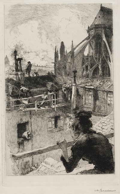 على الأسطح بالقرب من نوتردام ، 1893. بواسطة أوغست لويس ليبيري