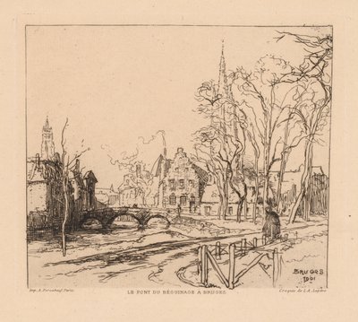 جسر Béguinage في بروج La Pont du Beguinage à Bruges ، 1901. بواسطة أوغست لويس ليبيري