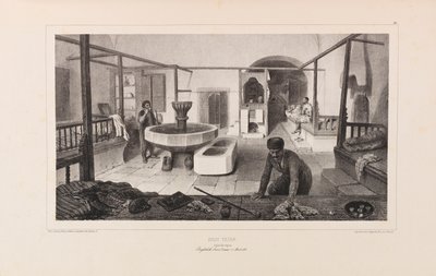 حمام تتار ، غرفة استراحة. من رحلة دانس لا روسي بواسطة أناتول دي ديميدوف ، 1837. بواسطة أوغست رافت