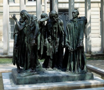 Le monument des bourgeois de Calais Bronze sculpture by Auguste Rodin (1840-1917) بواسطة أوغست رودين