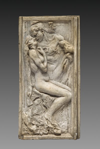 العشاق (Les amants)، حوالي 1880-1885 (نموذج أصلي) (جص مطلي بالورنيش بلون برتقالي شاحب) بواسطة أوغست رودين