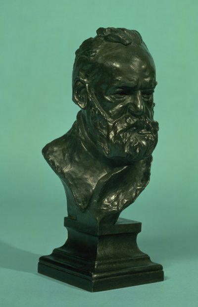 رأس بورتريه لفيكتور هوغو (1802-85) (برونزي) بواسطة Auguste Rodin