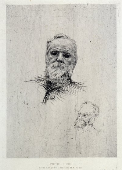 Portrait of Victor Hugo (1802-1885), illustration from The Gazettes de beaux Arts بواسطة أوغست رودين