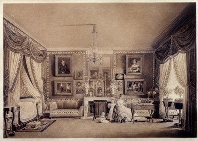 غرفة نوم دوقة بيري في التويلري. رسم أوغست جارنيراي (1785-1824) بواسطة أوغست سيمون جارنيراي