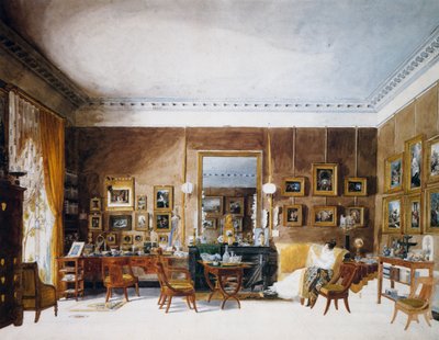 Living room of Duchess of Berry at Tuileries, watercolor by Garnerey Auguste (1785-1824), France بواسطة أوغست سيمون جارنيراي