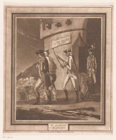 جنود مع اثنين من السجناء في البرج لا تتفاجأ / ne soyez pas surpris (العنوان على الكائن) بواسطة جيمس باتيسون كوكبيرن