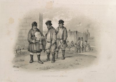 بناة يشربون سبتن من: بناء كاتدرائية القديس إسحاق ، 1845 بواسطة أوغست دي مونتفيران