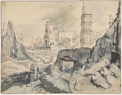 بروكسل بعد التفجير عام 1695 بواسطة أوغسطين كوبينز