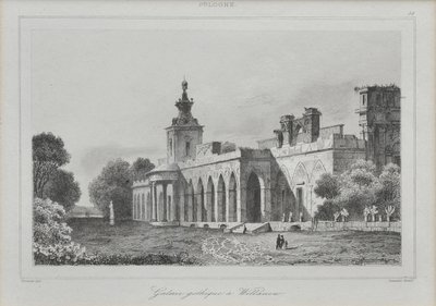 منظر للمعرض القوطي في قصر ويلانو ، 1840 بواسطة Augustin François Lemaiand # 770tre