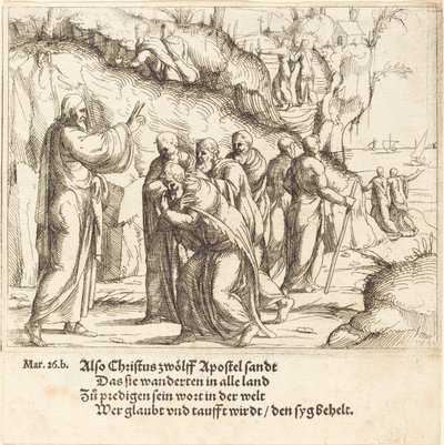 المسيح يحمل رسل رسالتهم ، 1548. بواسطة أوغسطين هيرشفوغل