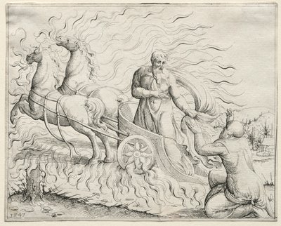 صعد إيليا إلى السماء ، 1547. بواسطة أوغسطين هيرشفوغل
