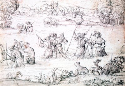 الصيد في المطر ، c1513-1553 بواسطة أوغسطين هيرشفوغل