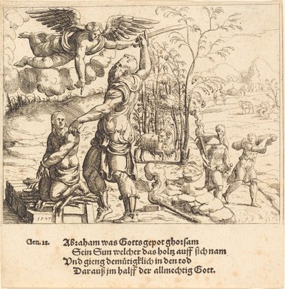 ذبيحة إسحاق 1547. بواسطة أوغسطين هيرشفوغل