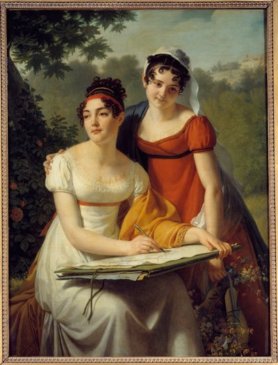 صورة للسيدات دوفال. لوحة لجاك أوغستين كاثرين (جاك أوغستين كاثرين) باجو (1766-1828) بواسطة أوغسطين باجو