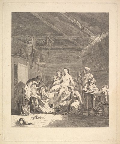 بعد ليلة الزفاف ، يجب إظهار الأوراق. من Voyage en Sibérie ، 1767 بواسطة أوغسطين دي سانت أوبين