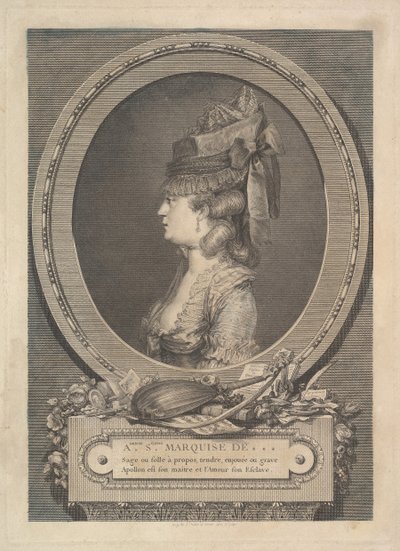صورة أدريان - صوفي ماركيز دي *** ، 1779. بواسطة أوغسطين دي سانت أوبين