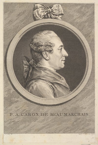 صورة للسلطة الفلسطينية كارون دي بومارشيه ، 1773. بواسطة أوغسطين دي سانت أوبين