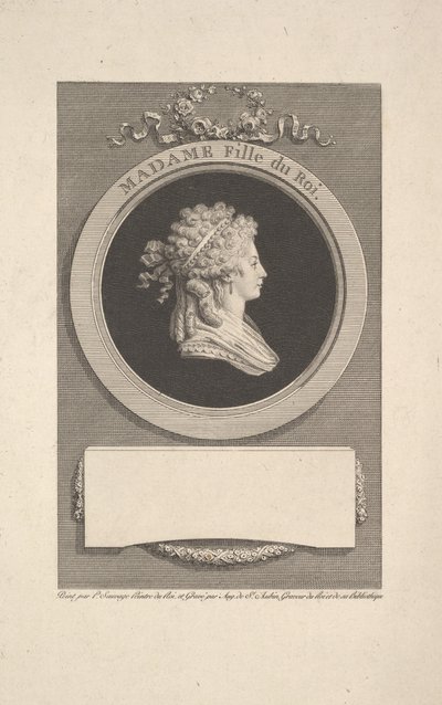 صورة الابن ألتيسي رويال مدام ، دوقة أنجوليم ، ابنة لويس السادس عشر ومار ... ، 1791. بواسطة أوغسطين دي سانت أوبين