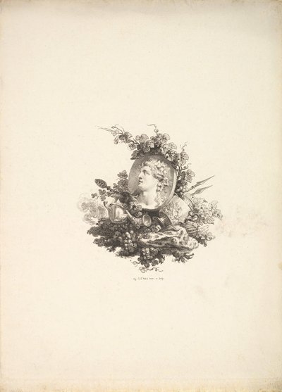 نقوش صغيرة برأس باكوس على كورنيليان ، المجلد الأول ، الصفحة 242 ، من الوصف دي ... ، 1778-80. بواسطة أوغسطين دي سانت أوبين