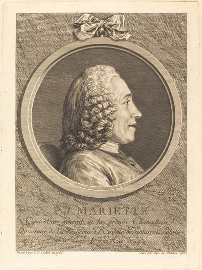 بيير جان مارييت بواسطة Augustin de Saint Aubin بعد تشارلز نيكولا كوشين الثاني