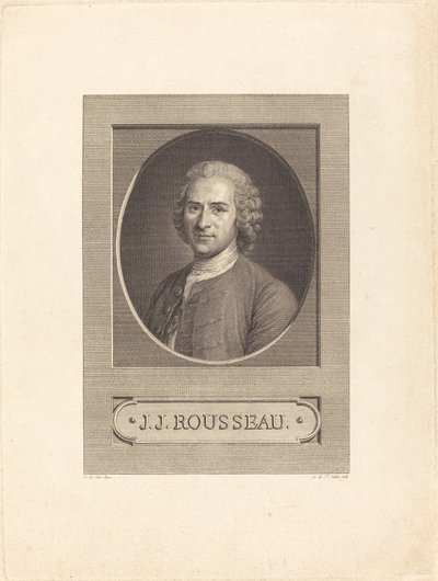 جي جي روسو بواسطة Augustin de Saint Aubin بعد موريس كوينتين