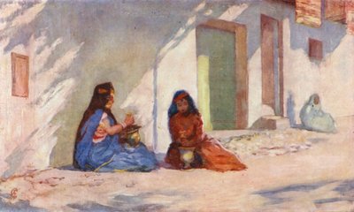 بسكرة، أوليد-أولاد-أظافر النساء اللاتي يصنعن غسول الحناء (ليثو ملون) بواسطة أوغسطين فيتزجيرالد