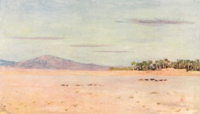 الصحراء بالقرب من بسكرة (ليثو ملون) بواسطة أوغسطين فيتزجيرالد