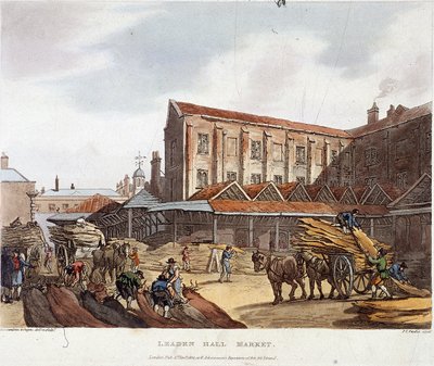 سوق ليدنهال ، لندن ، 1809 بواسطة أوغسطس تشارلز بوجين ، توماس رولاندسون