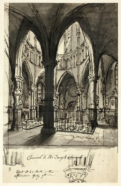 Chancel to the Temple Church بواسطة أوغسطس تشارلز بوجين