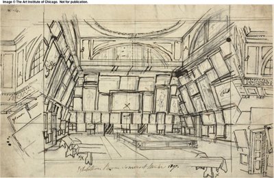 دراسة لغرفة المعارض ، Somerset House ، من Microcosm of London بواسطة أوغسطس تشارلز بوجين