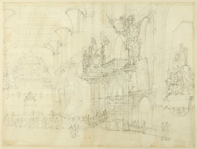 دراسة لـ Guild Hall ، من Microcosm في لندن بواسطة أوغسطس تشارلز بوجين