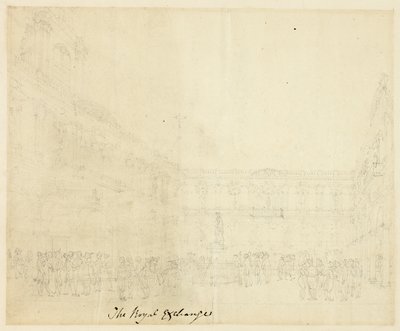 دراسة لـ The Royal Exchange من Microcosm of London بواسطة أوغسطس تشارلز بوجين