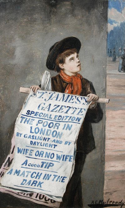 فتى أخبار لندن بواسطة Augustus Edwin Mulready