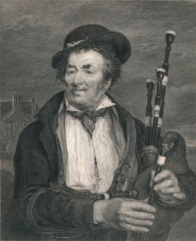 "The Bag Piper ، من صورة ديفيد ولكي ، RA" بواسطة أوغسطس فوكس