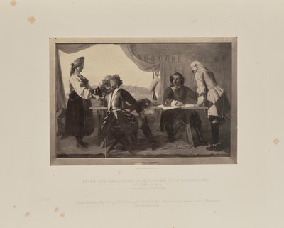 مقابلة بطرس الأكبر الأولى مع كاثرين بيتر العظمى يرى كاثرين في ... ، 1858. بواسطة أوغسطس ليوبولد البيض