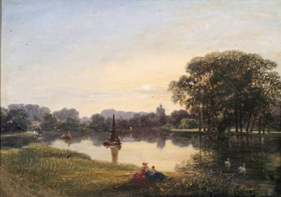 النهر في تشيسويك ، c.1800 بواسطة Augustus Wall Callcott