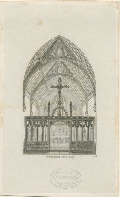 ألتون - داخل مدرسة دير القديس يوحنا: نقش ، و [؟ 1842] (طباعة) بواسطة Augustus Welby Northmore Pugin